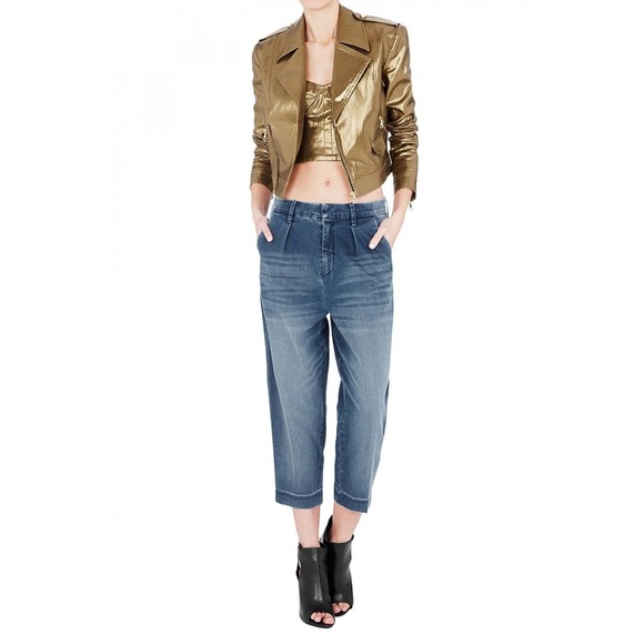 Sass & Bide Women's Night Vision Denim Cropped Pants Jeans Blue Tint 2 Nwt $270 - Picture 4 of 5